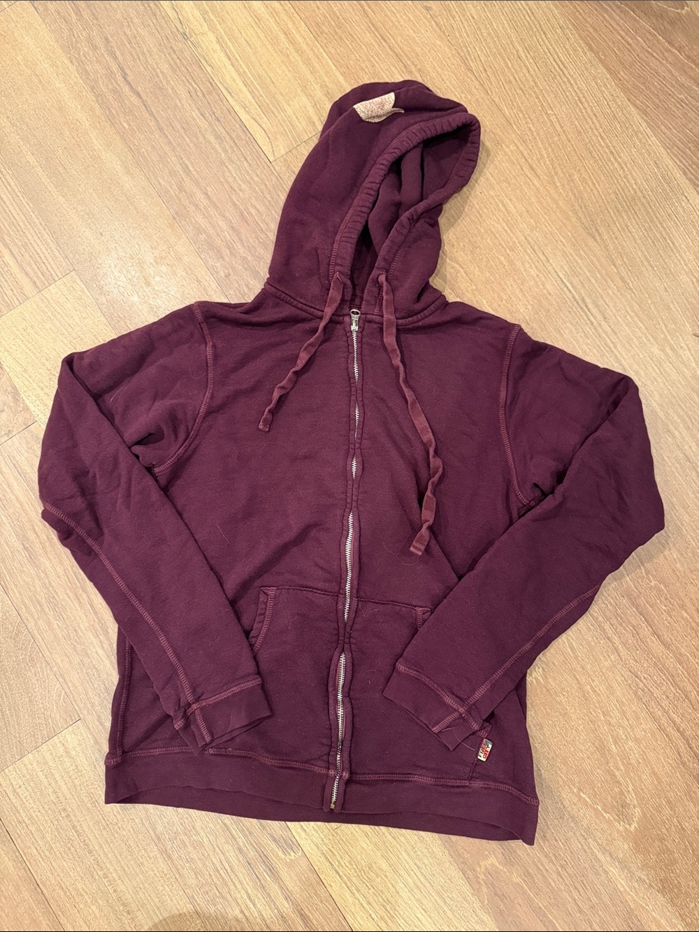 Freecity Maroon Zip-Up Hoodie with Hood